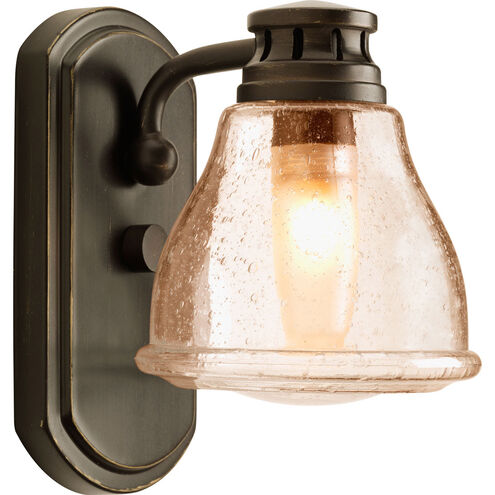 Academy 1 Light 5 inch Antique Bronze Bath Vanity Wall Light in Light Umber Seeded