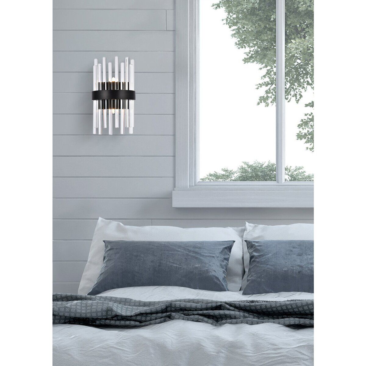 Dallas 2 Light 8 inch Black Bath Sconce Wall Light
