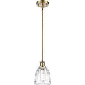 Ballston Brookfield 1 Light 6 inch Antique Brass Pendant Ceiling Light in Incandescent, Clear Glass, Ballston