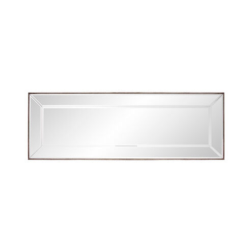 Roberto 60 X 20 inch Mirrored and Champagne Silver Beaded Trim Wall Mirror