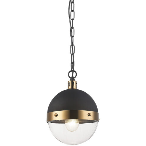 Torino 1 Light 8 inch Aged Gold Brass Pendant Ceiling Light in Clear