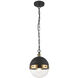 Torino 1 Light 8 inch Aged Gold Brass Pendant Ceiling Light in Clear