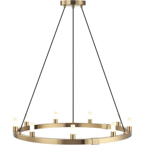 Cascadian 9 Light 30 inch Aged Gold Brass Chandelier Ceiling Light