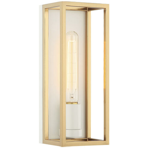 Shadowbox LED 5 inch White/Aged Gold Brass Wall Sconce Wall Light in White and Aged Gold Brass