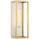 Shadowbox LED 5 inch White/Aged Gold Brass Wall Sconce Wall Light in White and Aged Gold Brass