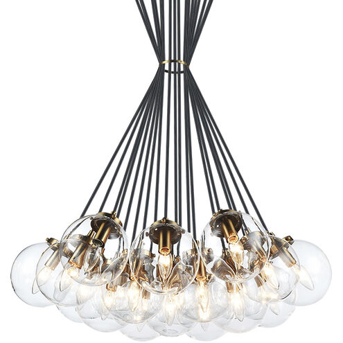 The Bougie 19 Light 30 inch Aged Gold Brass Chandelier Ceiling Light in Clear