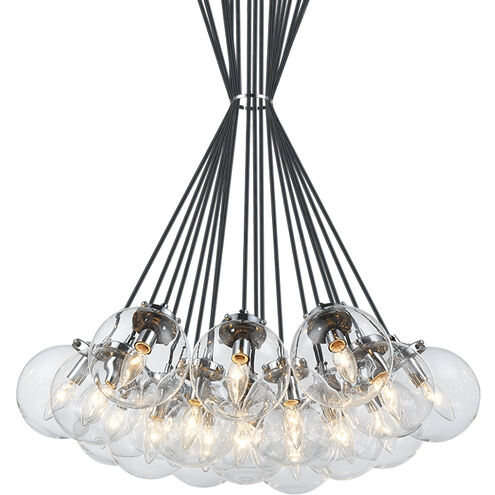 The Bougie 19 Light 30 inch Chrome Chandelier Ceiling Light in Clear