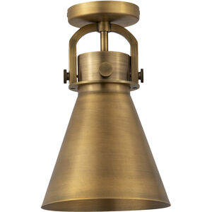 Newton Cone 1 Light 8 inch Brushed Brass Flush Mount Ceiling Light