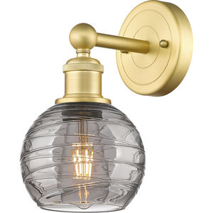 Edison Athens Deco Swirl 1 Light 5.88 inch Satin Gold Sconce Wall Light