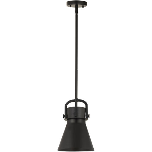 Newton Cone 1 Light 8 inch Matte Black Stem Hung Pendant Ceiling Light