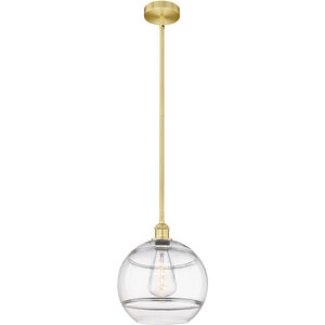 Edison Rochester 1 Light 12 inch Satin Gold Stem Hung Mini Pendant Ceiling Light