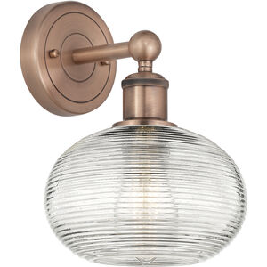 Edison Ithaca 1 Light 8 inch Antique Copper Sconce Wall Light