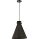 Newton Cone 1 Light 14 inch Matte Black Cord Hung Pendant Ceiling Light