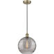 Edison Athens Deco Swirl 1 Light 12 inch Antique Brass Cord Hung Mini Pendant Ceiling Light