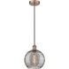 Edison Athens Deco Swirl 1 Light 10 inch Antique Copper Cord Hung Mini Pendant Ceiling Light