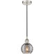 Edison Athens Deco Swirl 1 Light 5.88 inch Polished Nickel Cord Hung Mini Pendant Ceiling Light