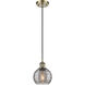 Ballston Athens Deco Swirl 1 Light 5.88 inch Antique Brass Cord Hung Mini Pendant Ceiling Light