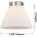 Franklin Restoration Large Cone 1 Light 8 inch Black Antique Brass Mini Pendant Ceiling Light in Matte White Glass, Franklin Restoration