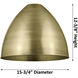 Ballston Dome 1 Light 16 inch Brushed Brass Semi-Flush Mount Ceiling Light