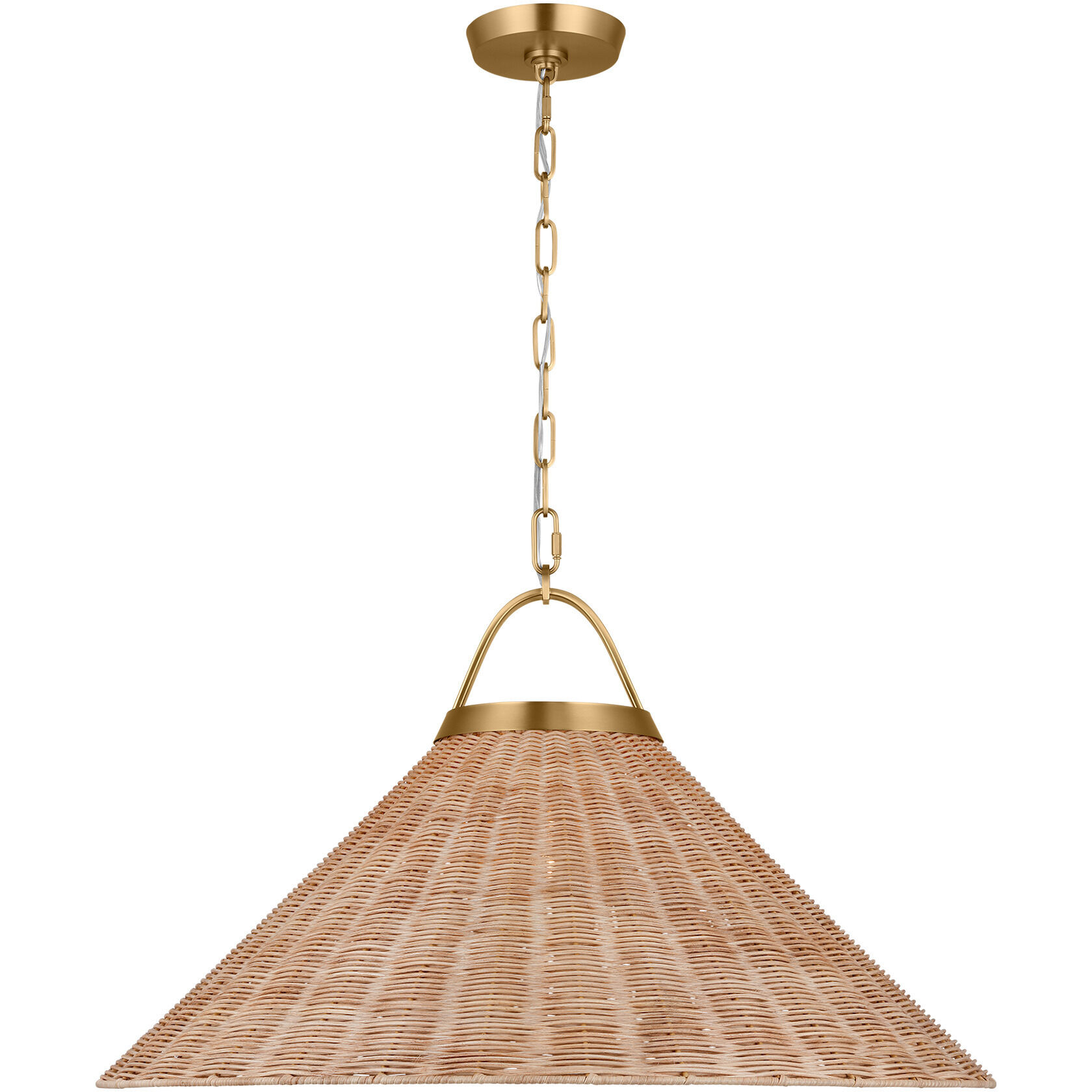 C&M by Chapman & Myers Whitby 1 Light 30 inch Burnished Brass Pendant Ceiling Light