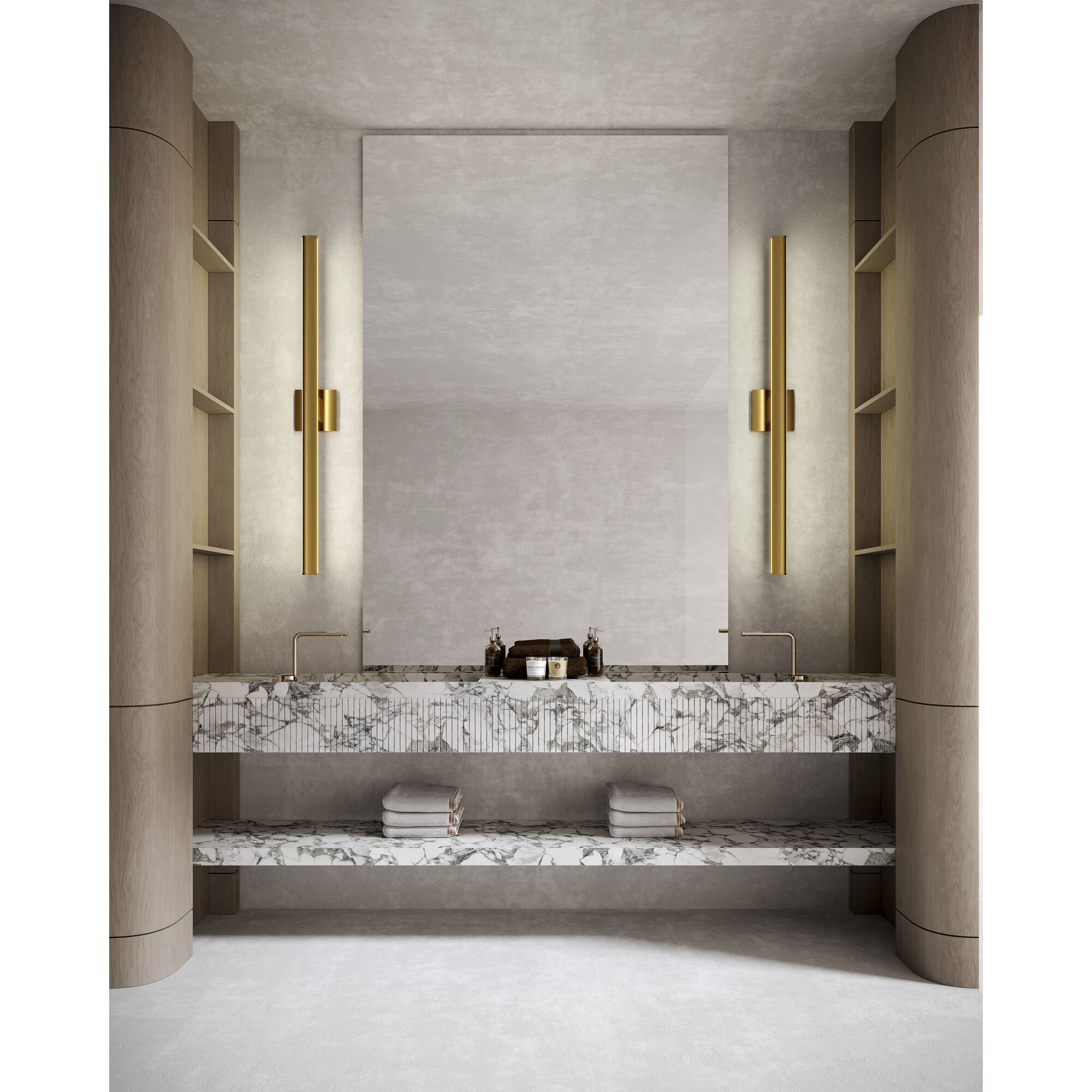 Vera Bath Vanity Light Wall Light in Brushed Gold