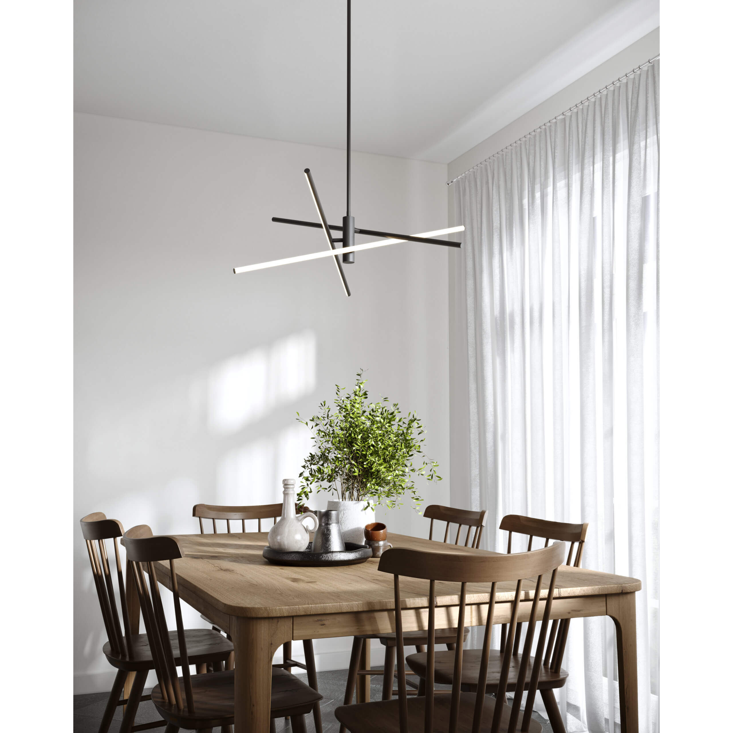 Asterisk 3 Light 27.5 inch Black Pendant Ceiling Light