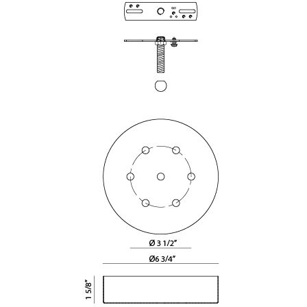 Leo 6.75 inch Rusty Black Multi Ceiling Canopy Ceiling Light