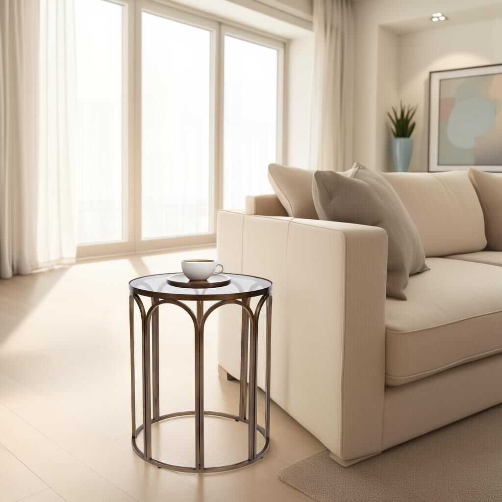 Palladio 24 X 20 inch Brass Side Table