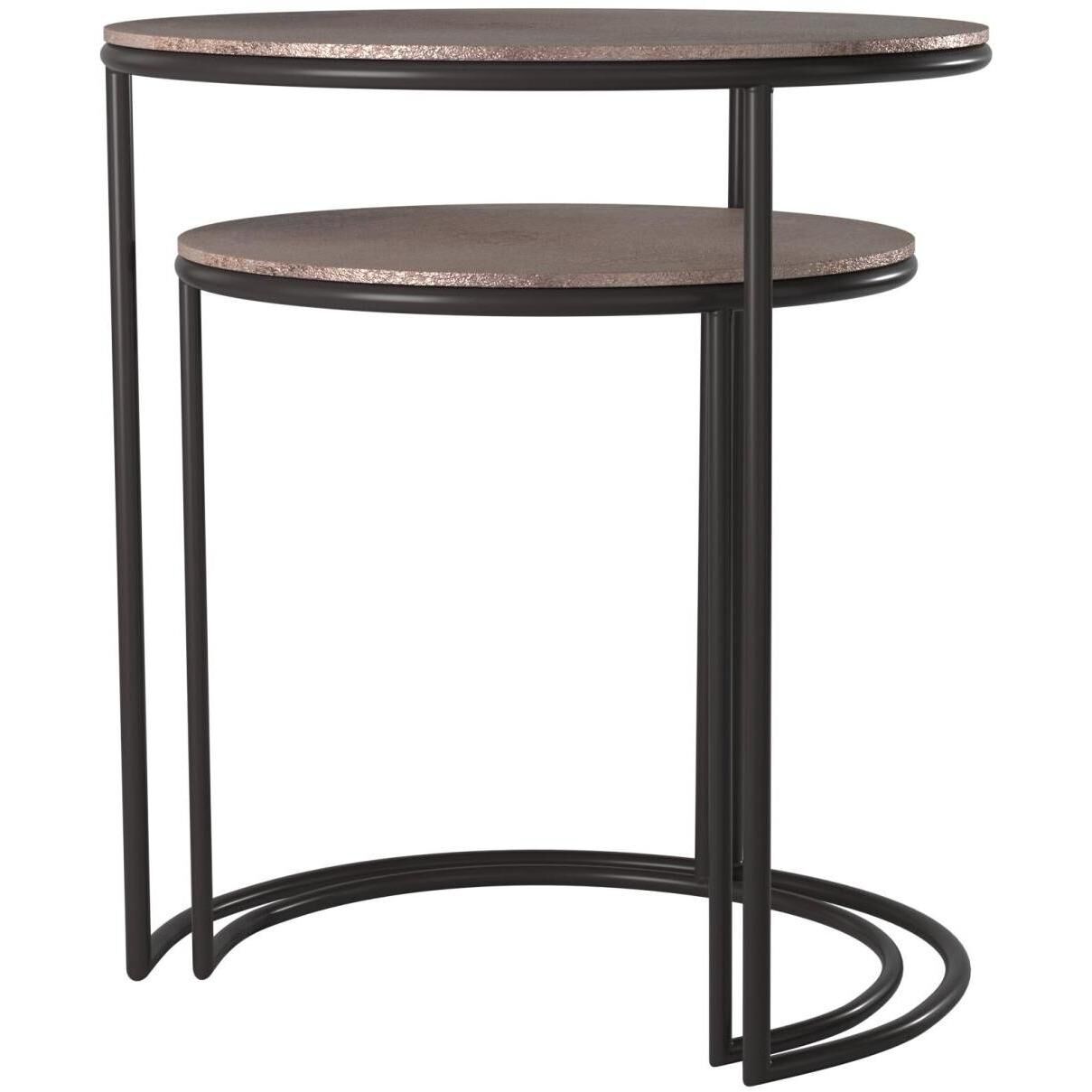 Carter 20.25 X 19 inch Copper/Black Nesting Table Set, Set of 2