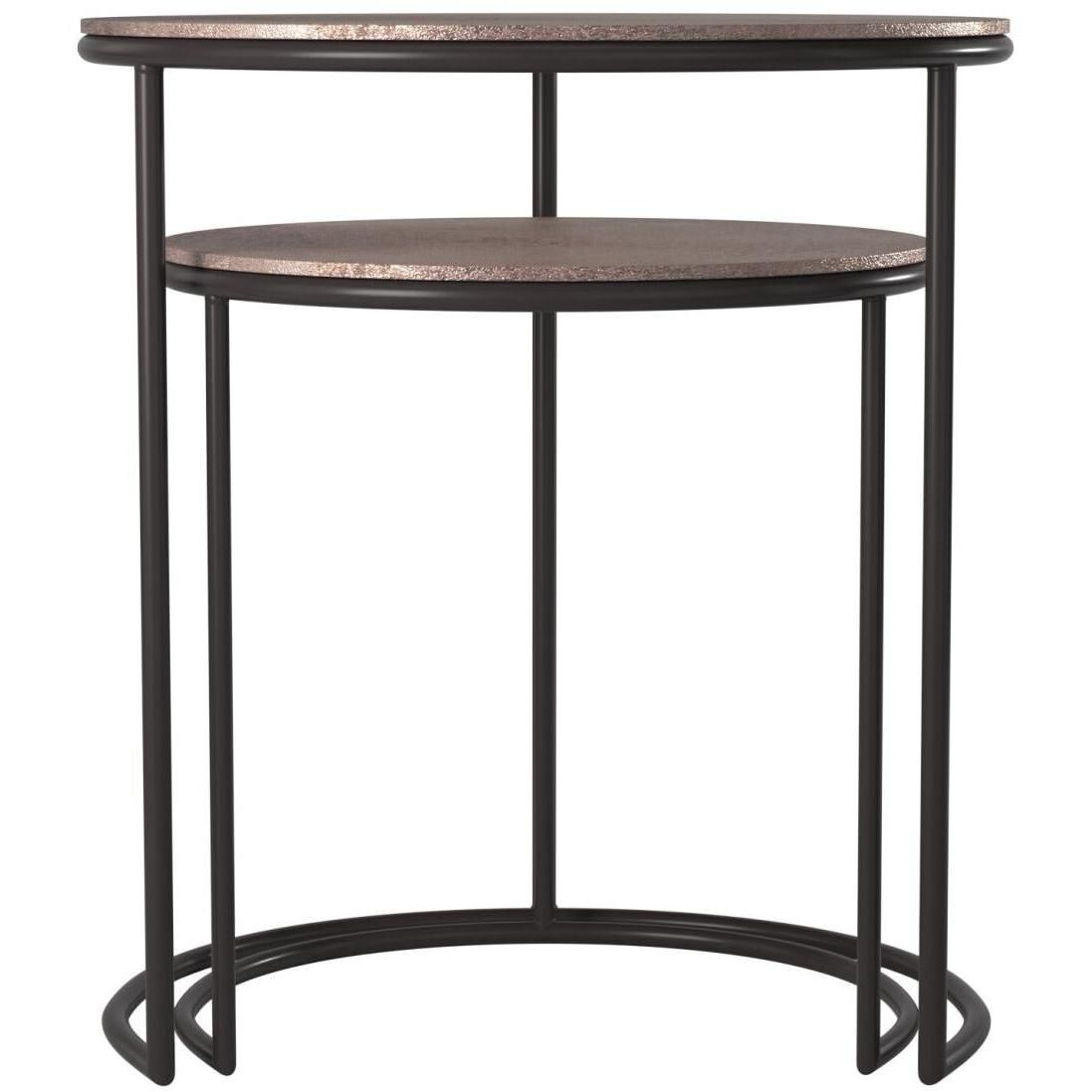 Carter 20.25 X 19 inch Copper/Black Nesting Table Set, Set of 2