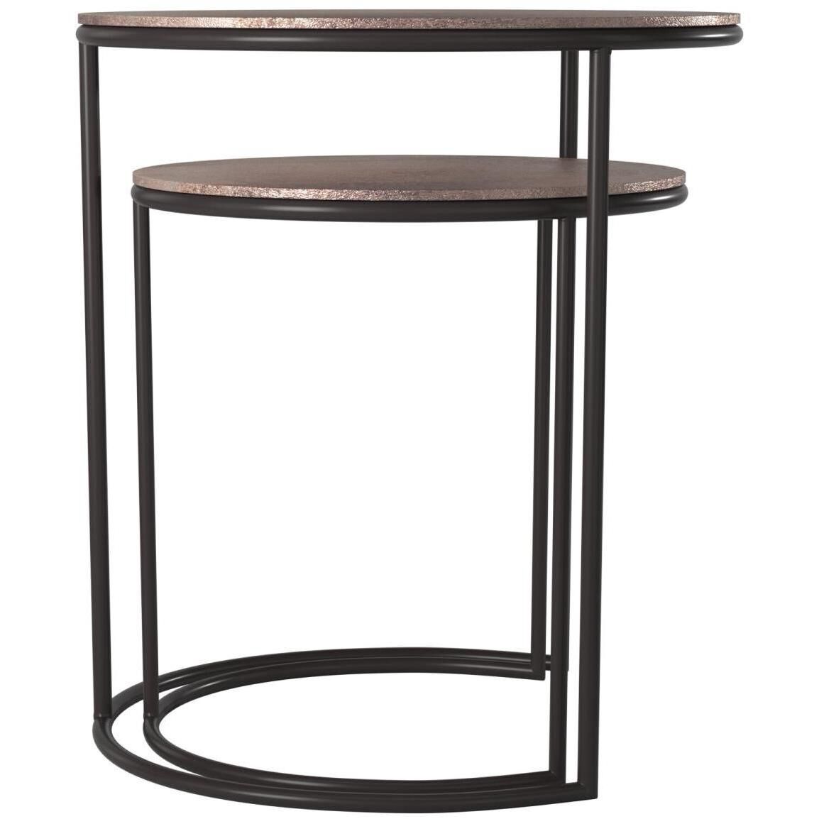 Carter 20.25 X 19 inch Copper/Black Nesting Table Set, Set of 2