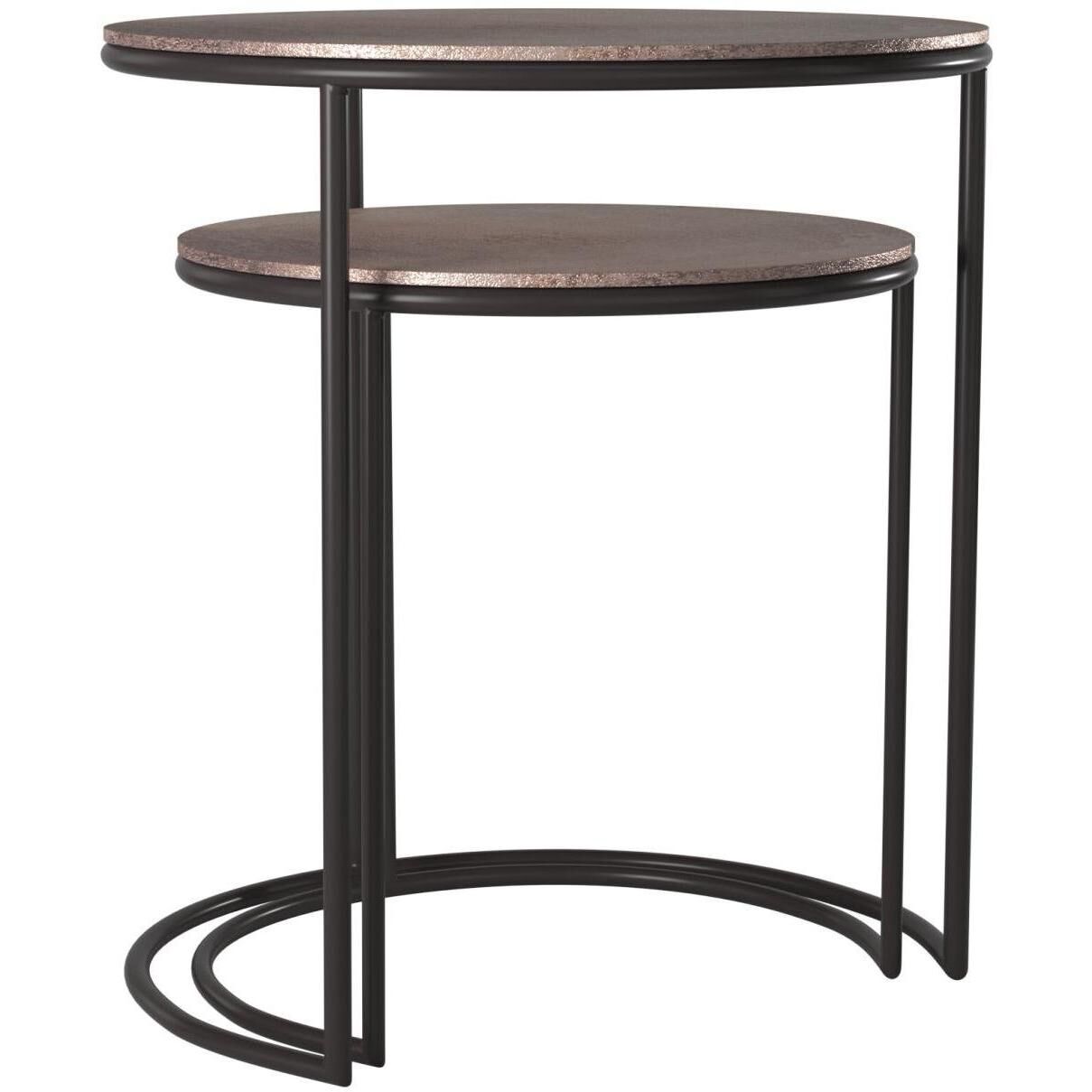 Carter 20.25 X 19 inch Copper/Black Nesting Table Set, Set of 2