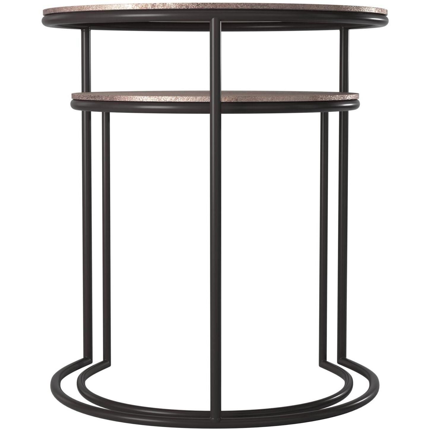 Carter 20.25 X 19 inch Copper/Black Nesting Table Set, Set of 2
