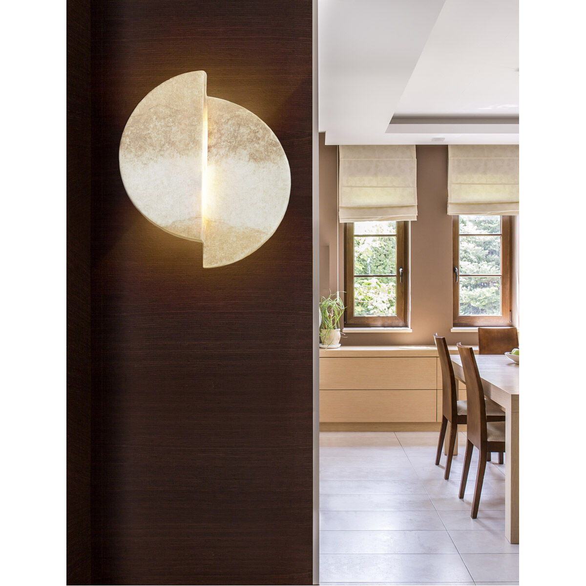 Ambiance LED 9 inch Greco Travertine ADA Wall Sconce Wall Light, Offset