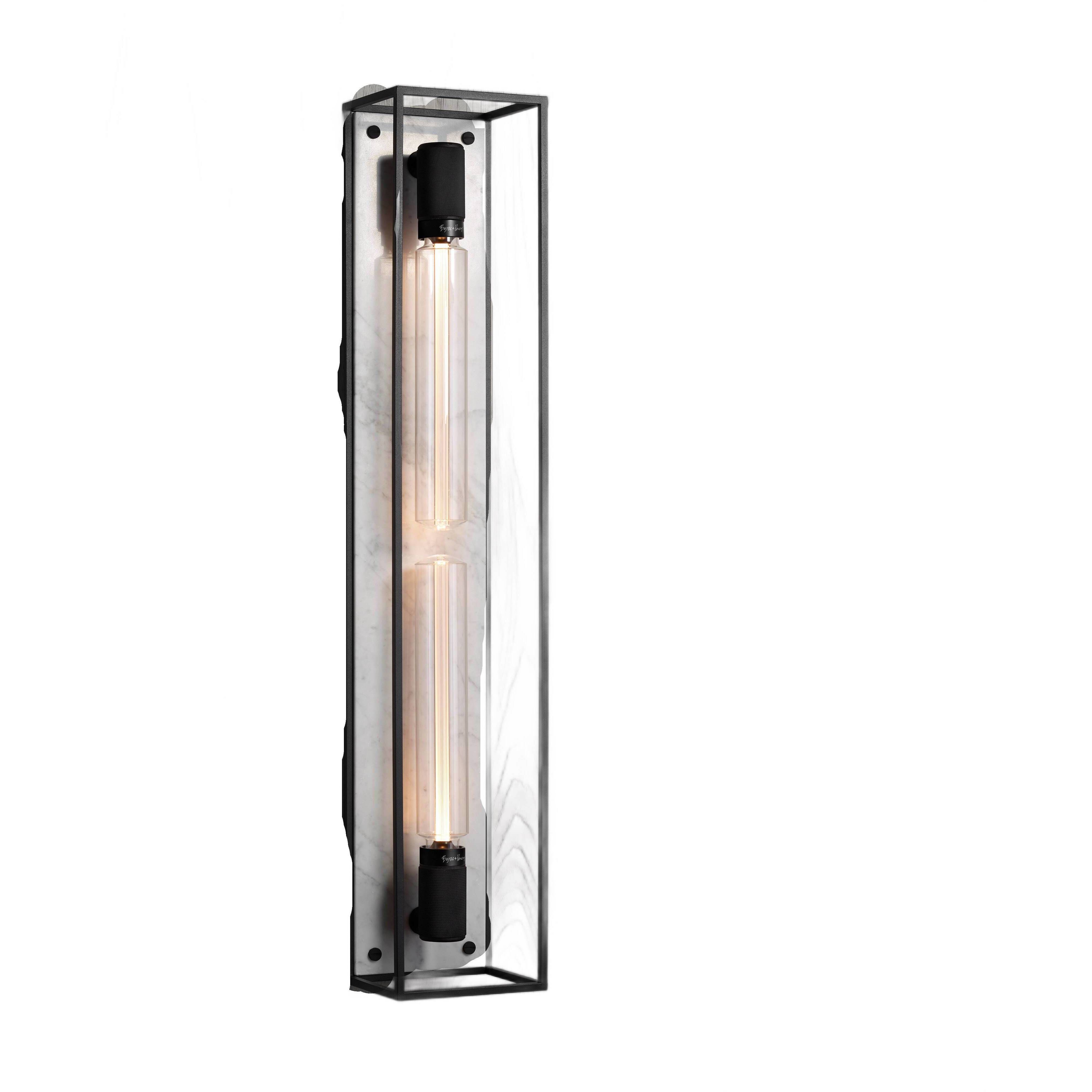 Caged Wall Light in White Marble