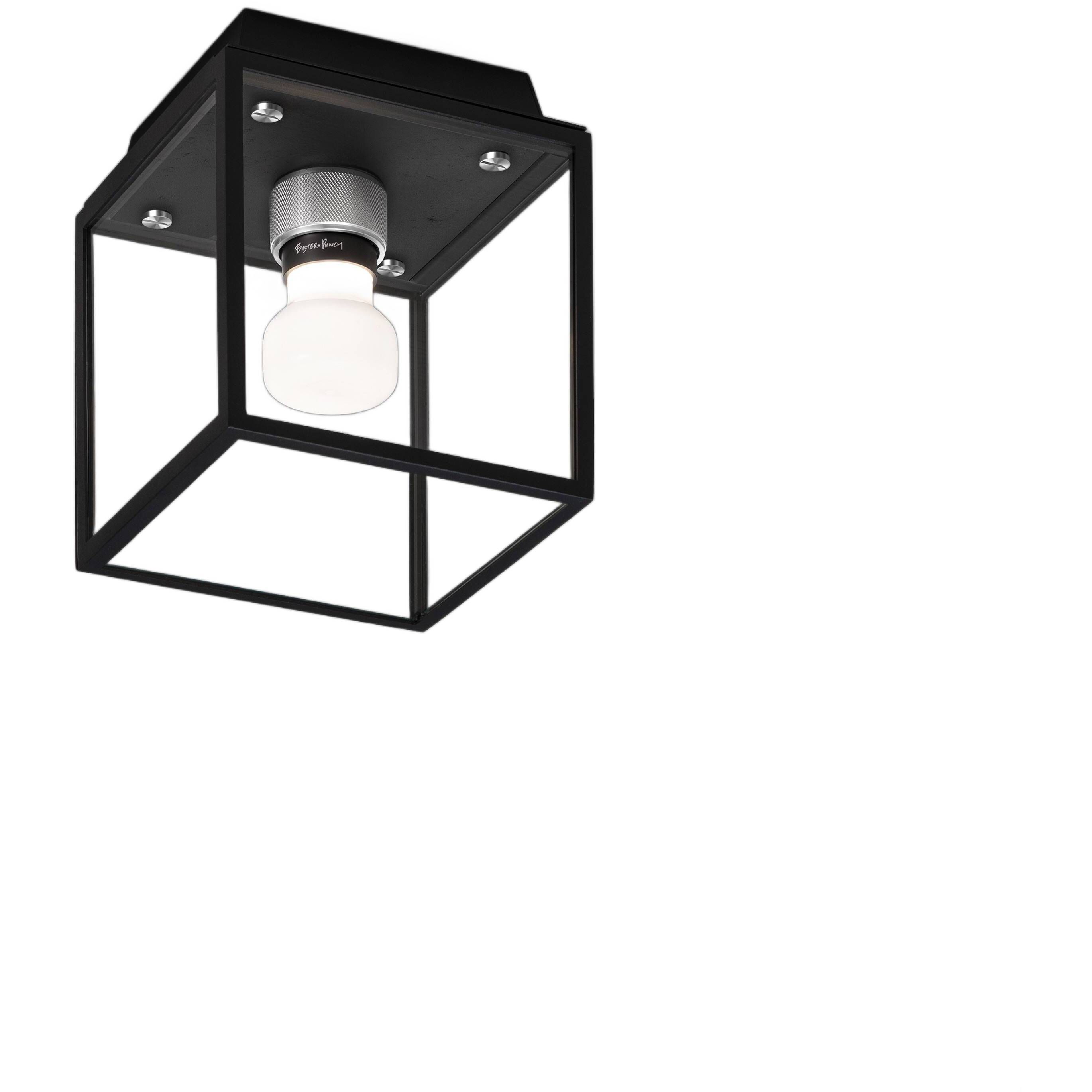 Caged Wet LED 6.81 inch Black / Steel Outdoor Semi-Flush Mount
