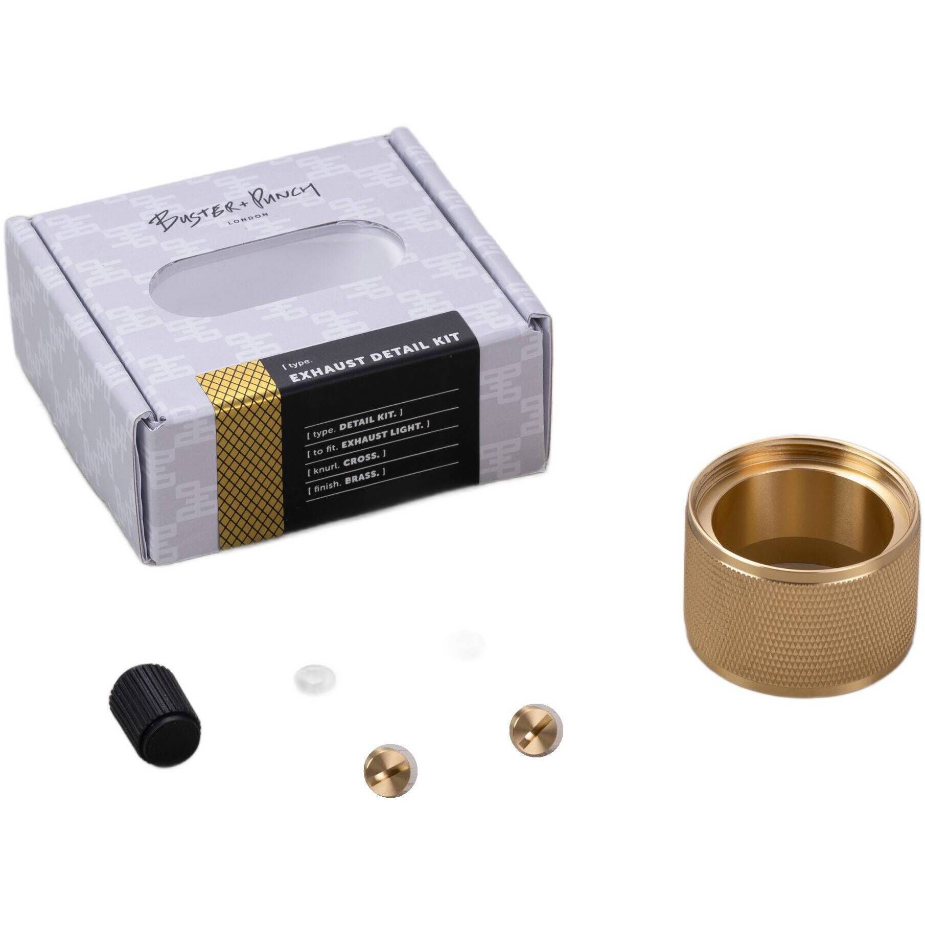 Exhaust Brass Spotlight Ceiling Light, Detail Kit