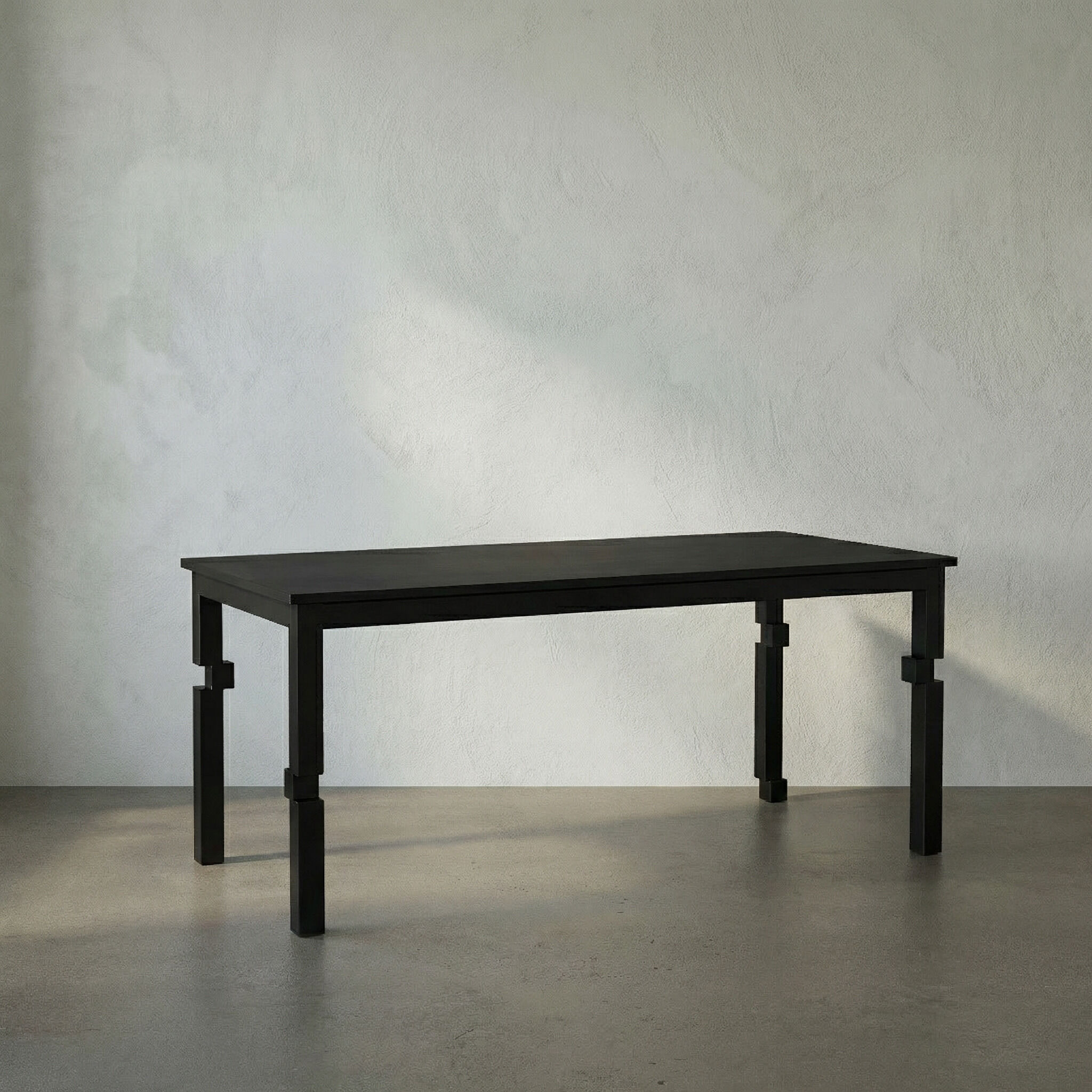 Tetris 72 X 32 inch Matte Black Dining Table