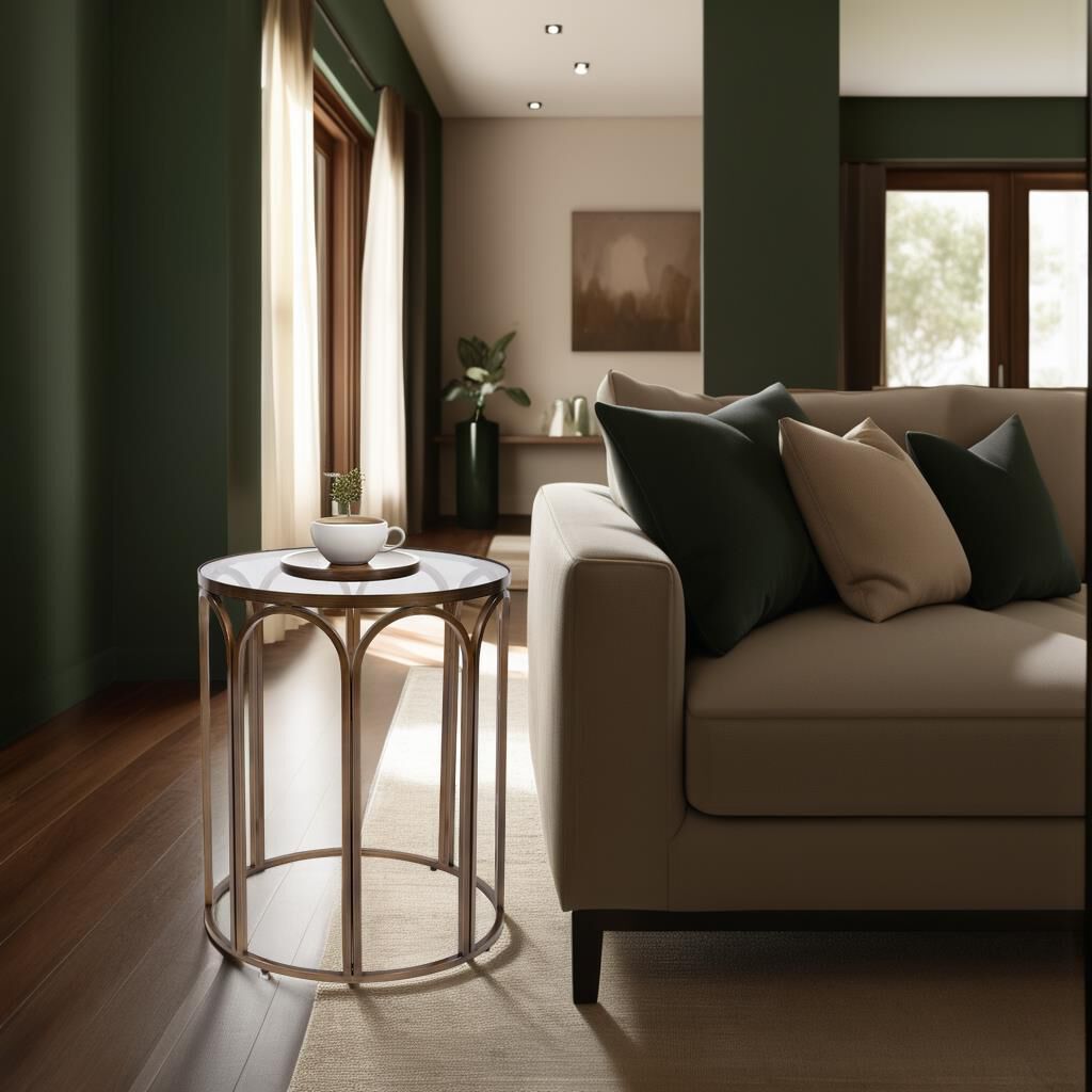 Palladio 24 X 20 inch Brass Side Table