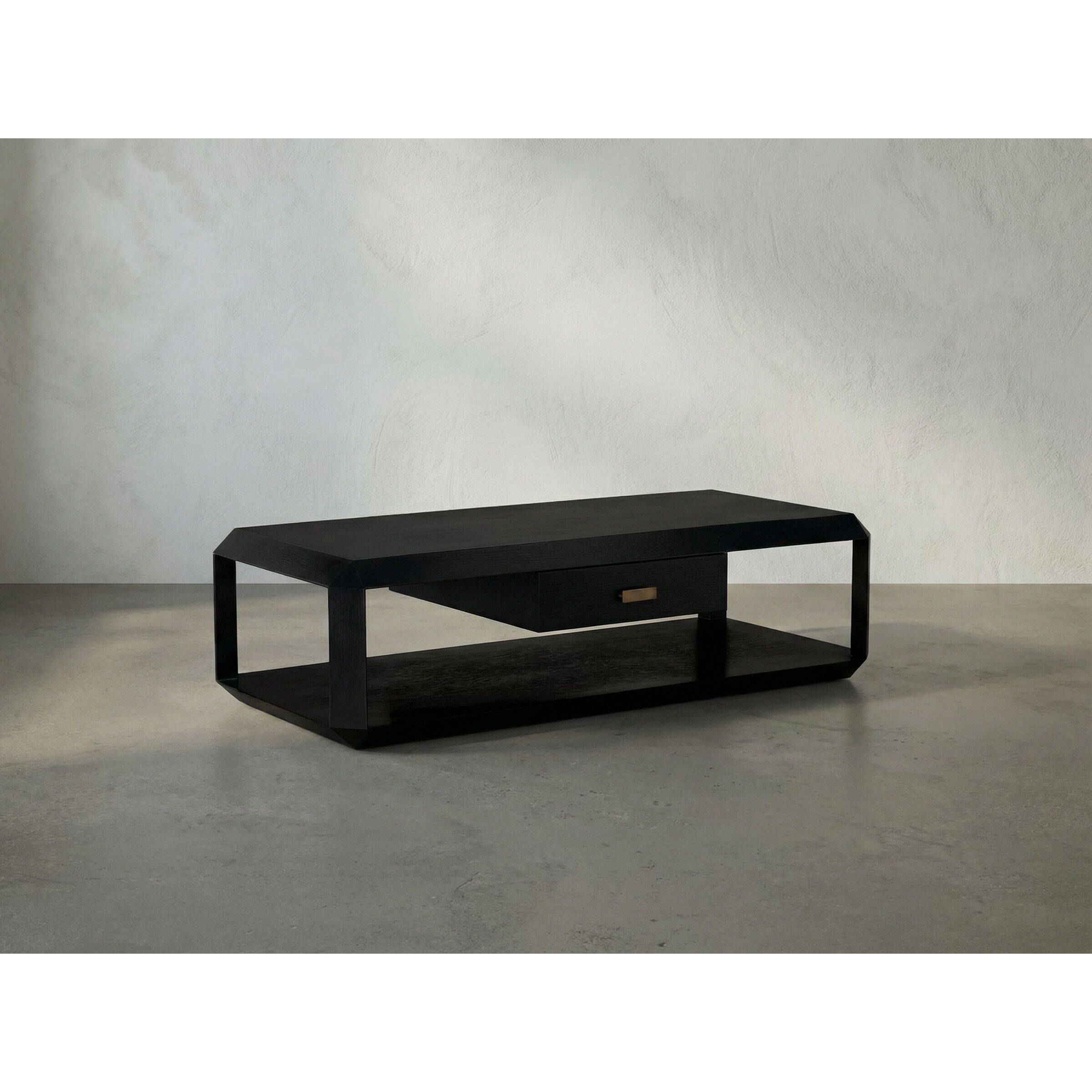 Obtuse 66 X 30 inch Hand Rubbed Black Coffee Table