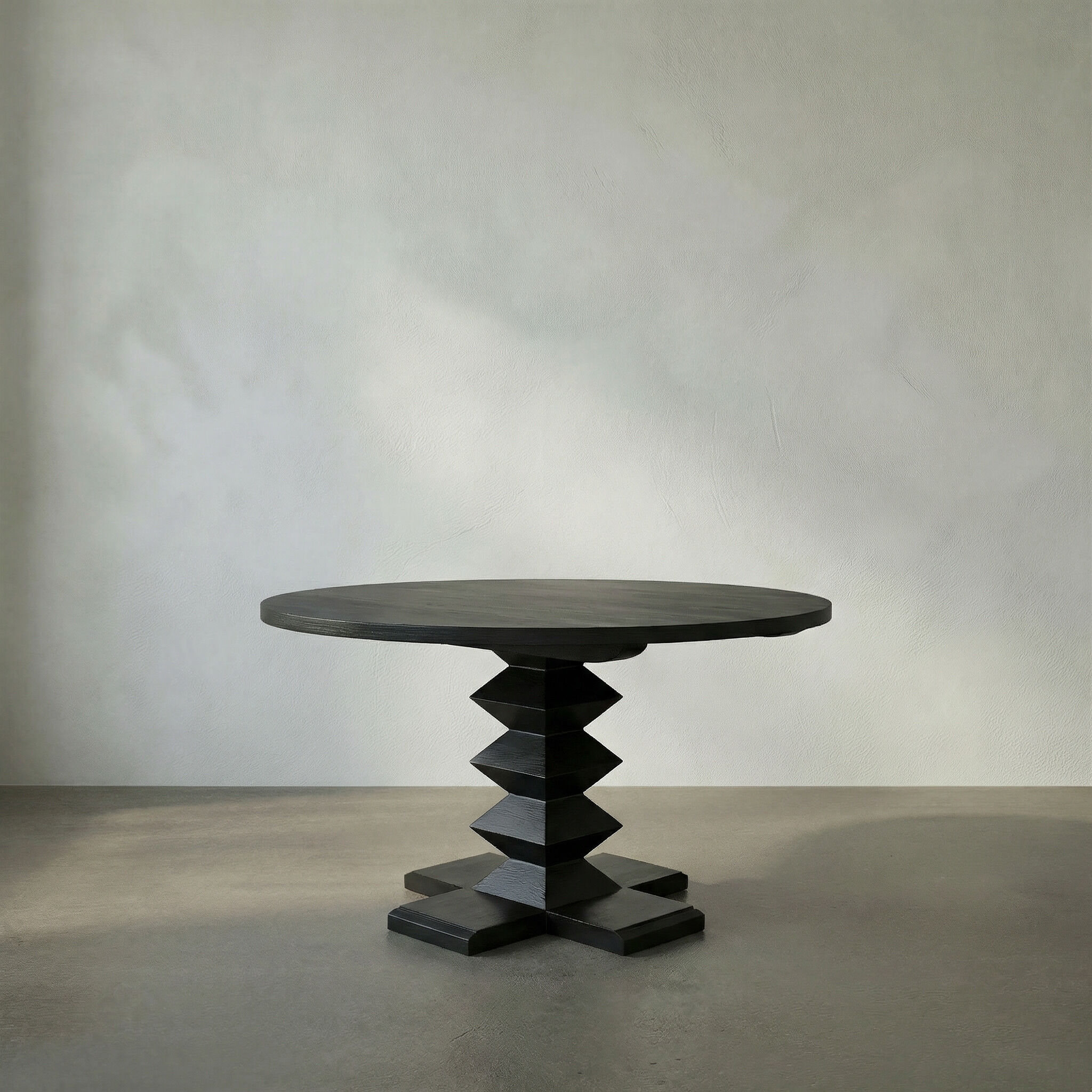 Zig-Zag 48 X 48 inch Hand Rubbed Black Dining Table