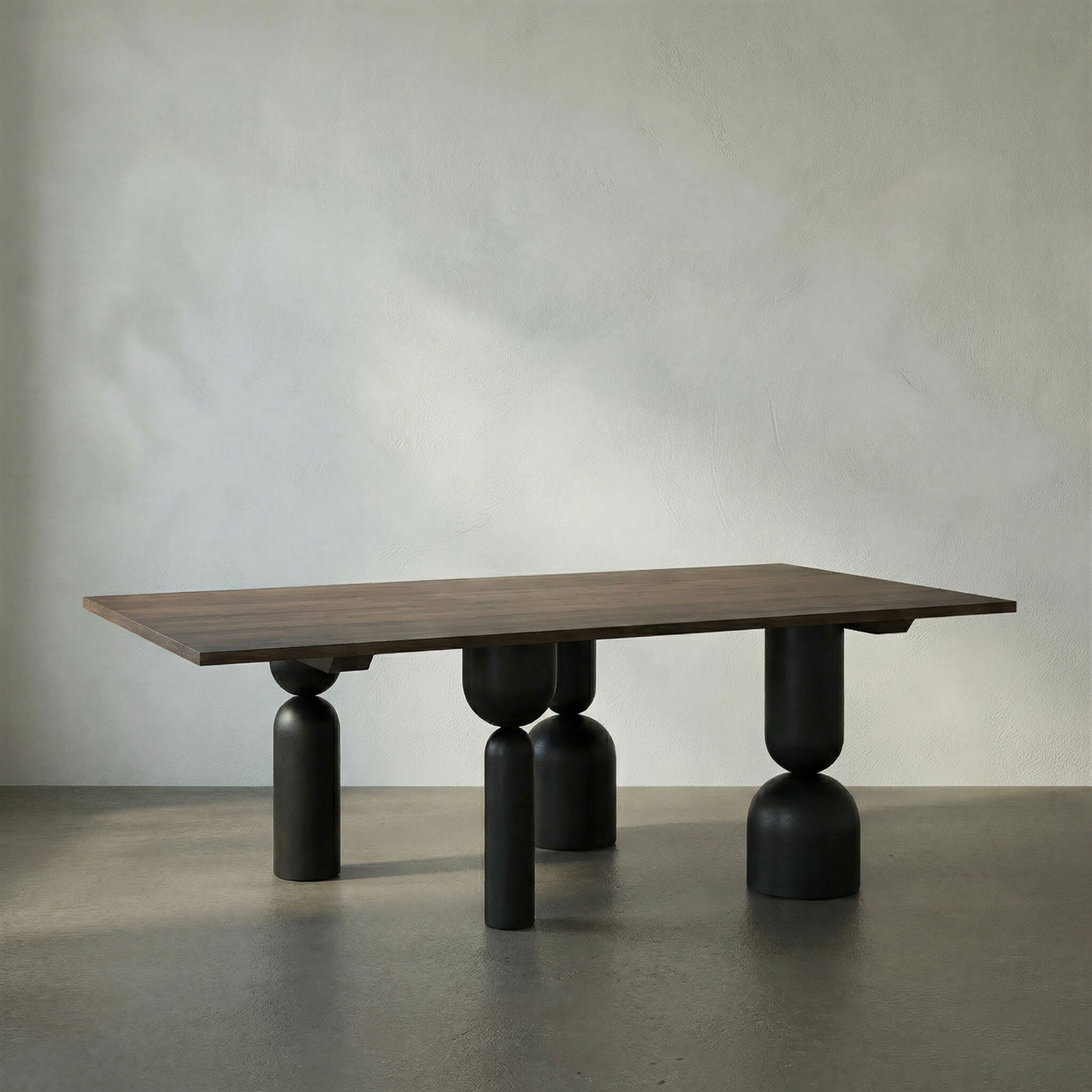 Leandra 86 X 46 inch Dark Walnut and Matte Black Dining Table