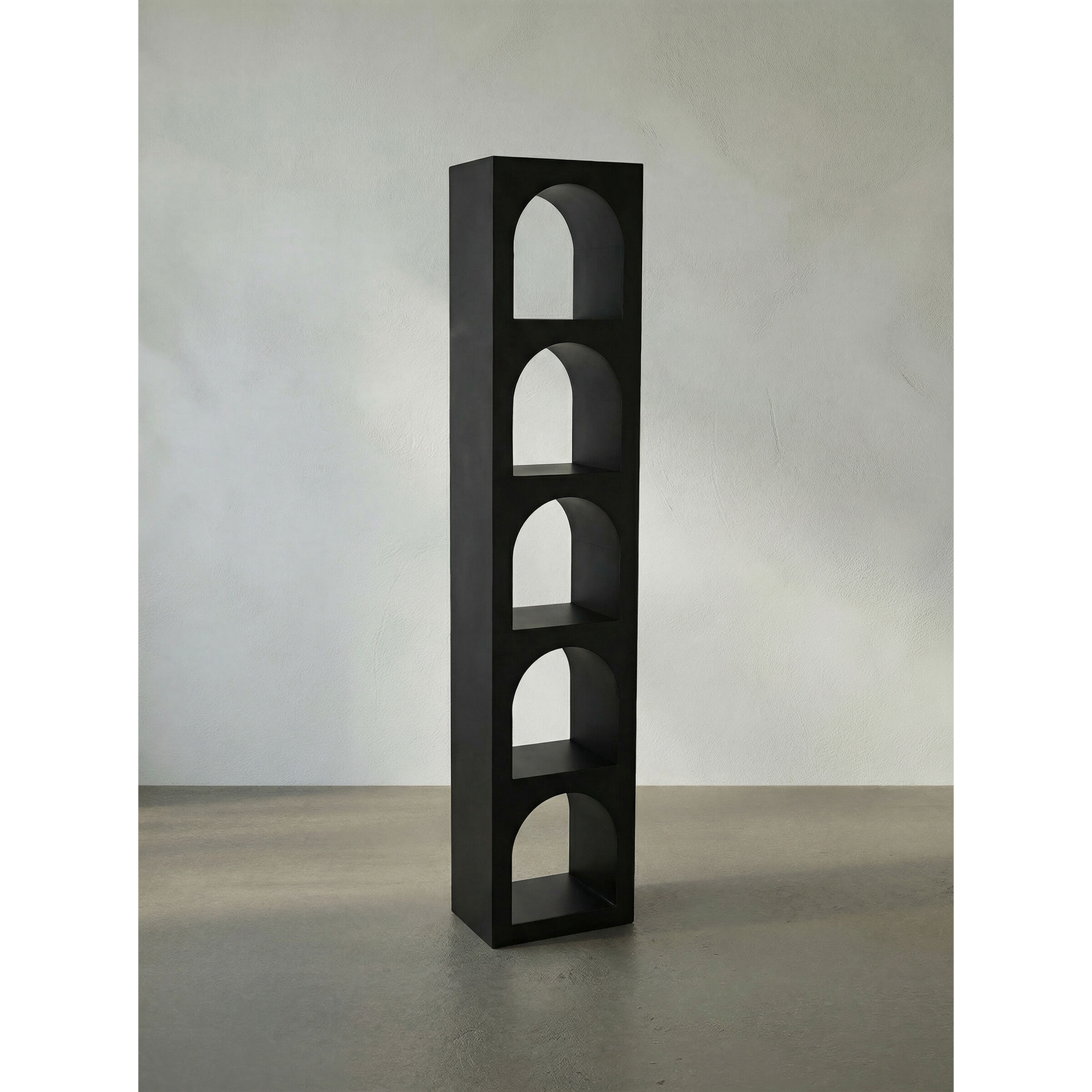 Aqueduct Matte Black Bookcase, C