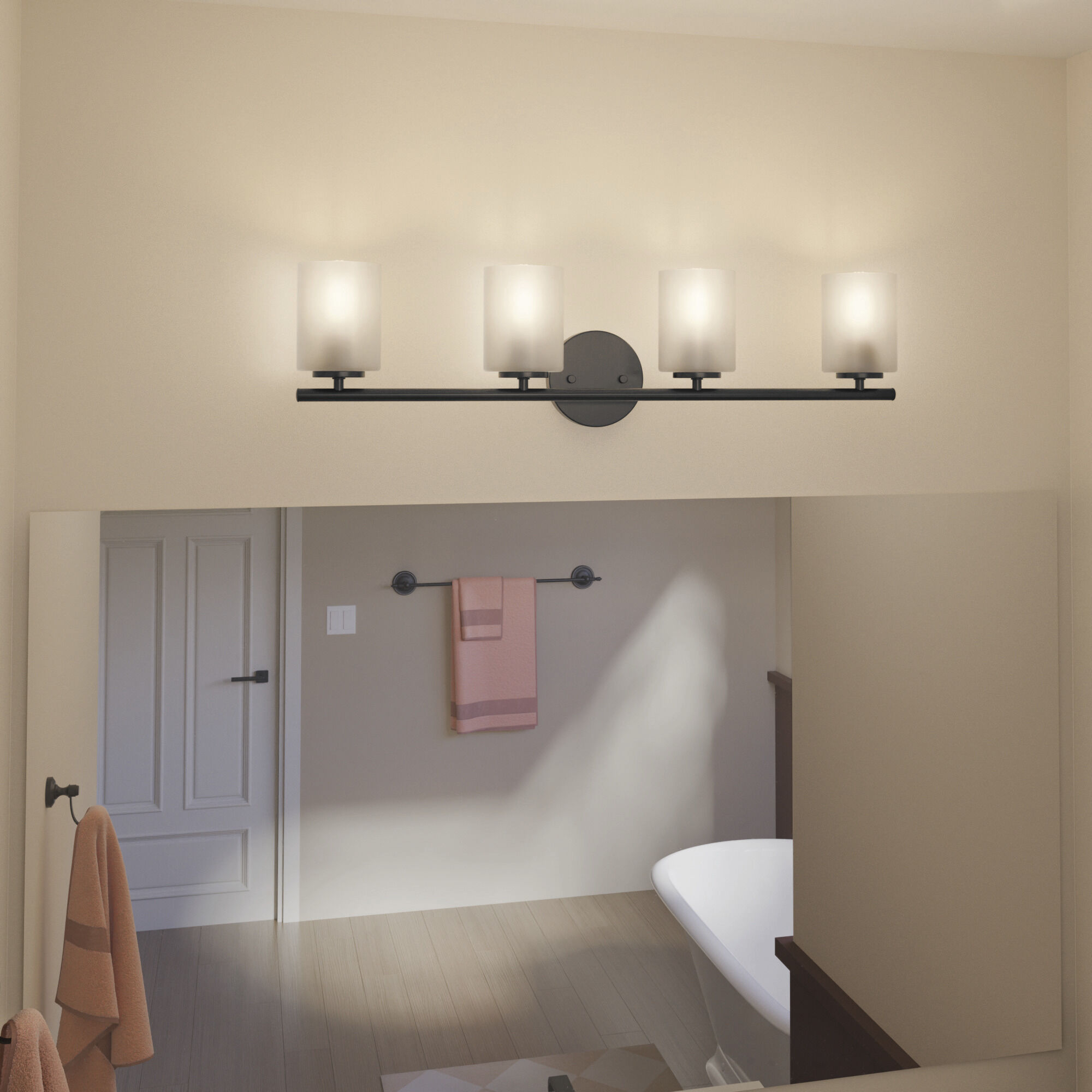 Replay 4 Light 31.13 inch Black Bath Vanity Wall Light