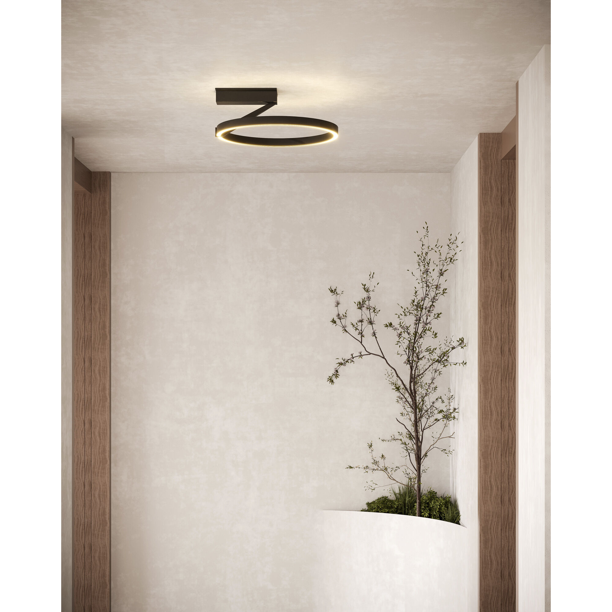 Roda LED 15.75 inch Black Semi-Flush Mount Ceiling Light