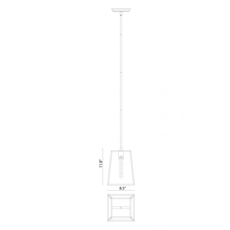 Candor 1 Light 8.5 inch Rusty Black Pendant Ceiling Light