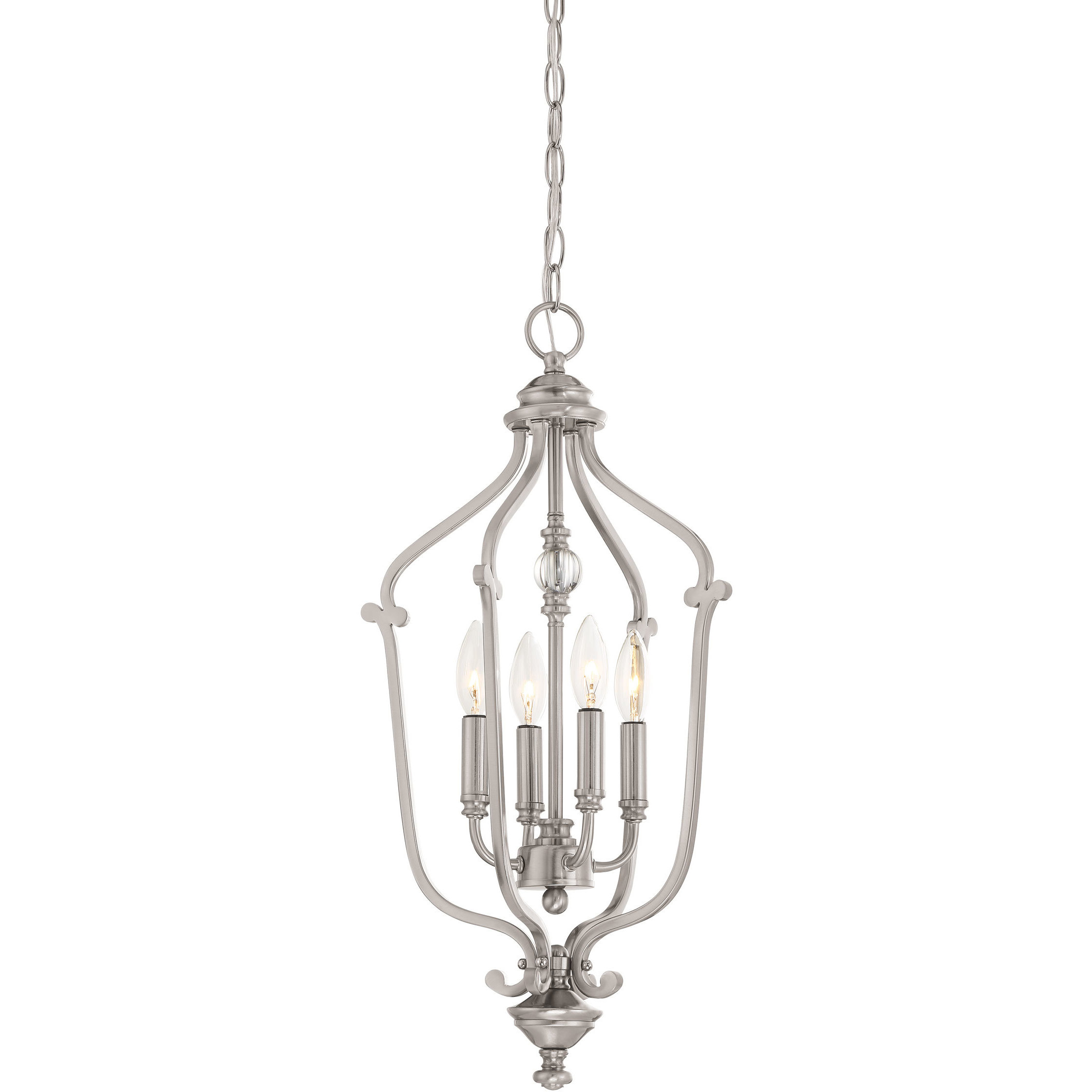 Savannah Row 4 Light 13 inch Brushed Nickel Foyer Light Ceiling Light