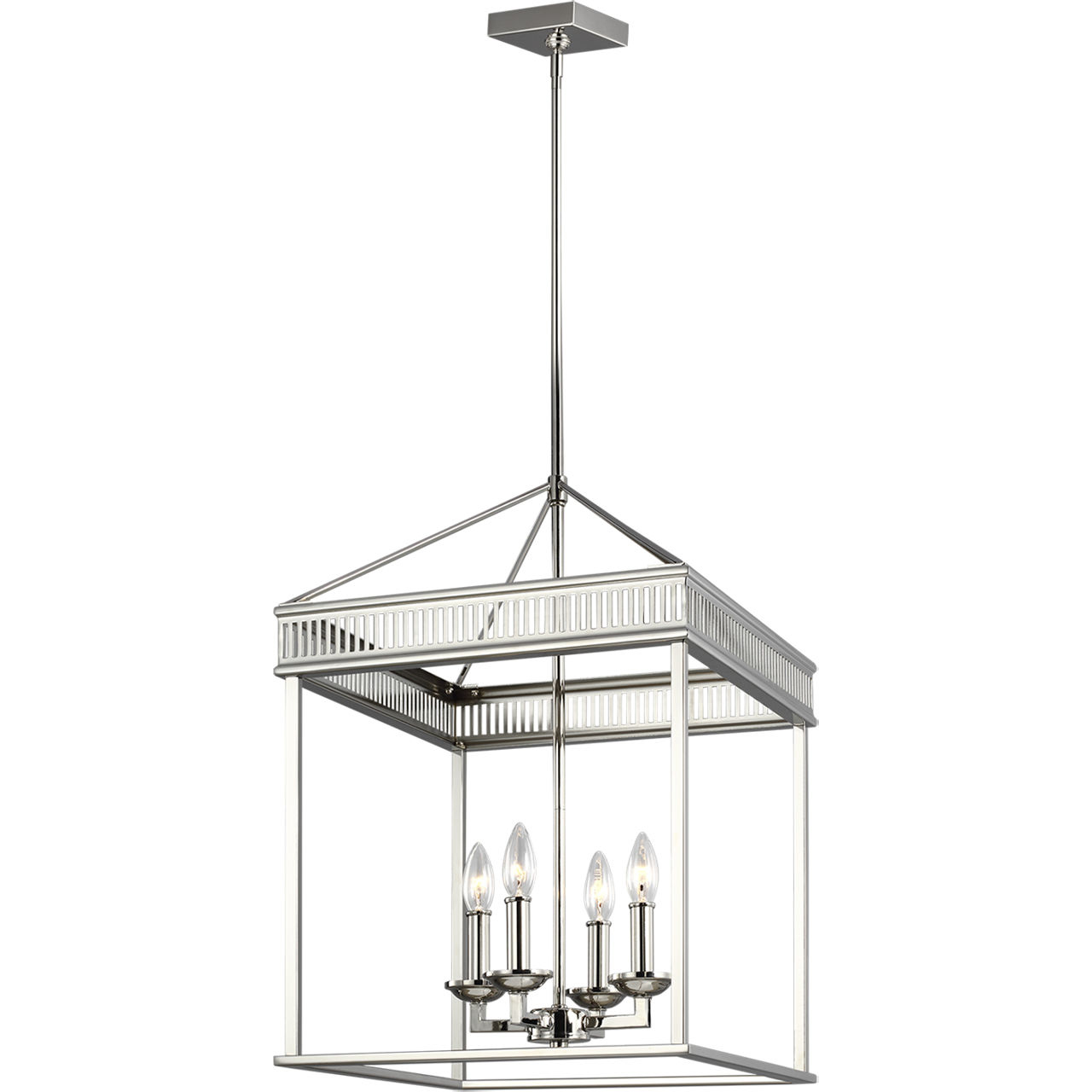 Sean Lavin Woodruff 4 Light 16 inch Polished Nickel Lantern Chandelier Ceiling Light