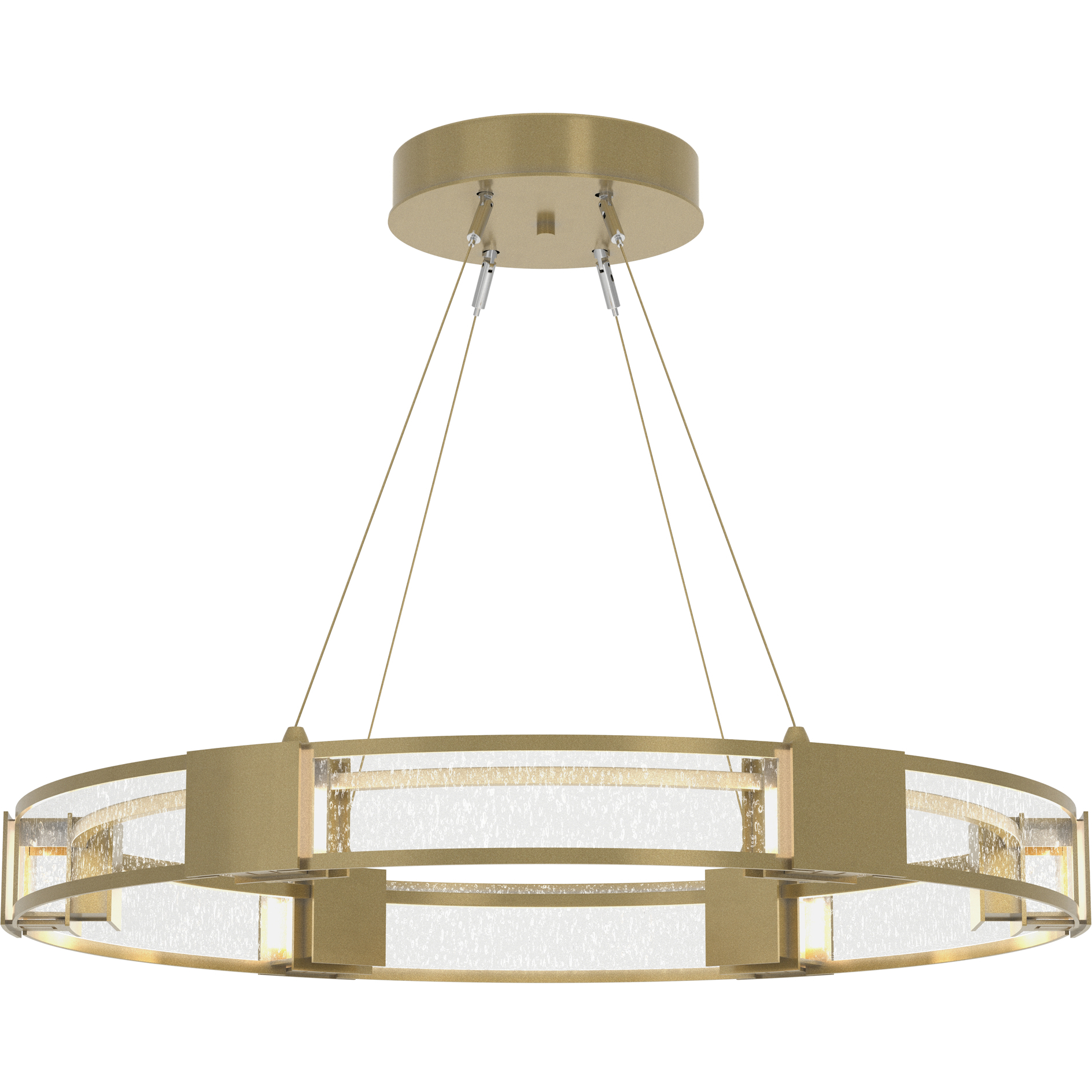 Aura 6 Light 28.9 inch Modern Brass Pendant Ceiling Light in Seeded Clear