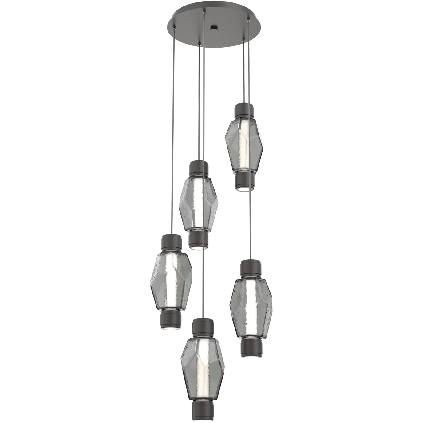 Gem Mandrel LED 21.4 inch Graphite Multi-Pendant Ceiling Light